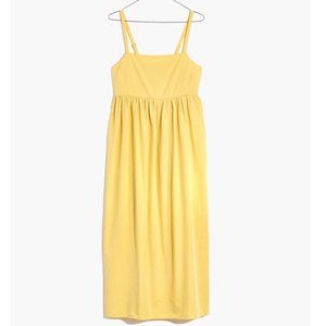 Madewell Yellow Spaghetti Strap Midi Dress with Pockets Size M